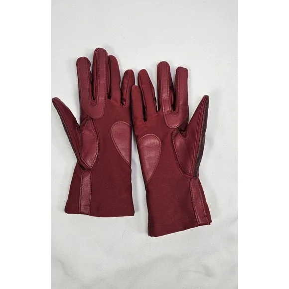 Isotoner Signature Women's Leather Touchscreen Dress Gloves Red XS/S - Picture 2 of 4